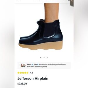 Jefferson Airplain Coal Ankle Boots with Tan Sole